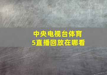 中央电视台体育5直播回放在哪看