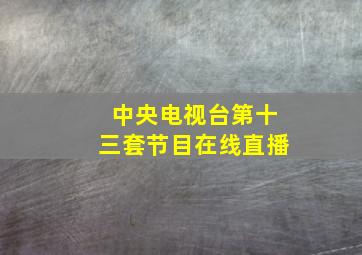 中央电视台第十三套节目在线直播