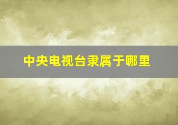 中央电视台隶属于哪里