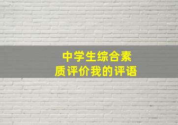 中学生综合素质评价我的评语