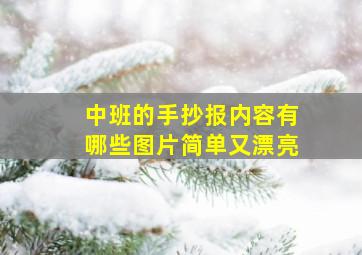 中班的手抄报内容有哪些图片简单又漂亮