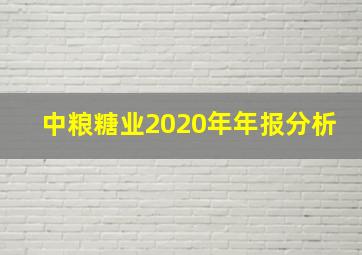 中粮糖业2020年年报分析