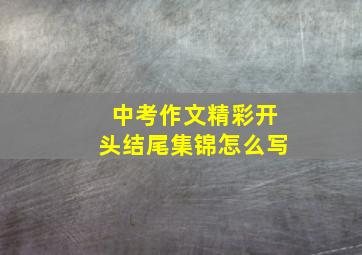 中考作文精彩开头结尾集锦怎么写