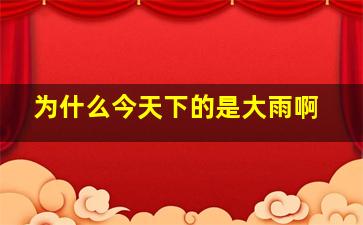 为什么今天下的是大雨啊