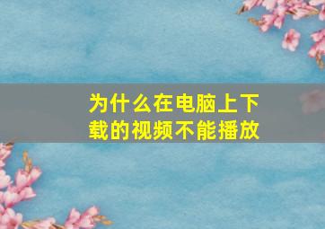 为什么在电脑上下载的视频不能播放