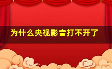 为什么央视影音打不开了