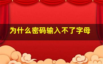 为什么密码输入不了字母