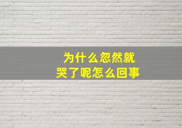 为什么忽然就哭了呢怎么回事