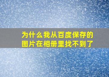 为什么我从百度保存的图片在相册里找不到了