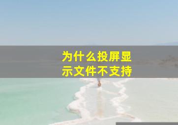 为什么投屏显示文件不支持