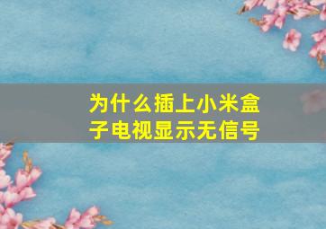 为什么插上小米盒子电视显示无信号