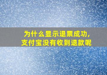 为什么显示退票成功,支付宝没有收到退款呢