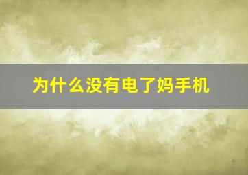 为什么没有电了妈手机