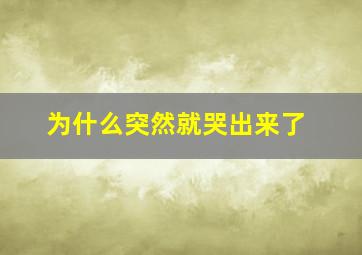 为什么突然就哭出来了