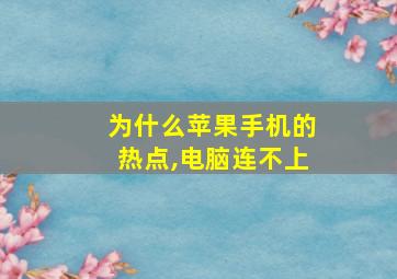 为什么苹果手机的热点,电脑连不上