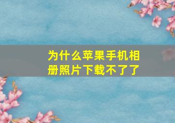 为什么苹果手机相册照片下载不了了