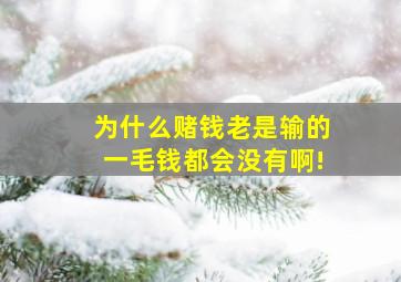 为什么赌钱老是输的一毛钱都会没有啊!