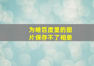 为啥百度里的图片保存不了相册