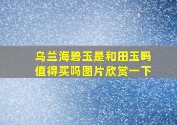 乌兰海碧玉是和田玉吗值得买吗图片欣赏一下