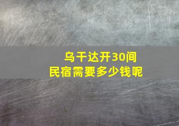 乌干达开30间民宿需要多少钱呢