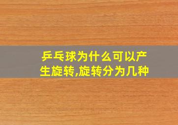 乒乓球为什么可以产生旋转,旋转分为几种