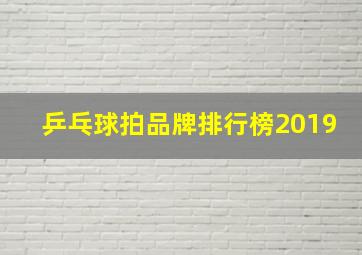 乒乓球拍品牌排行榜2019