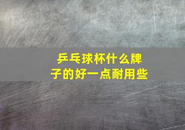 乒乓球杯什么牌子的好一点耐用些