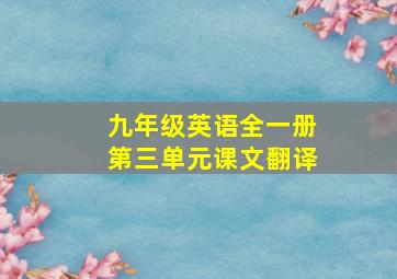 九年级英语全一册第三单元课文翻译