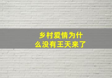 乡村爱情为什么没有王天来了