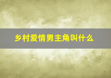 乡村爱情男主角叫什么