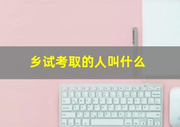 乡试考取的人叫什么