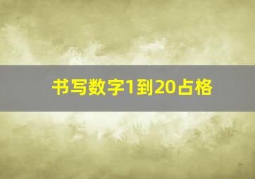 书写数字1到20占格