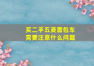 买二手五菱面包车需要注意什么问题