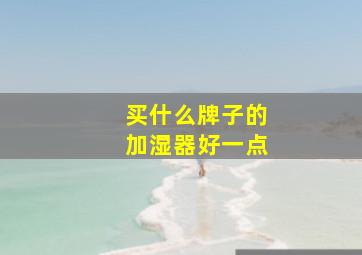 买什么牌子的加湿器好一点