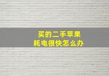 买的二手苹果耗电很快怎么办