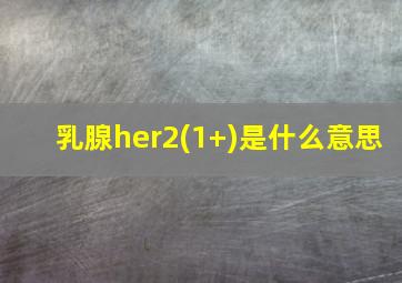 乳腺her2(1+)是什么意思