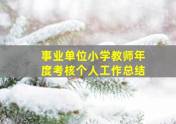 事业单位小学教师年度考核个人工作总结