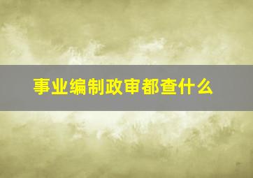 事业编制政审都查什么