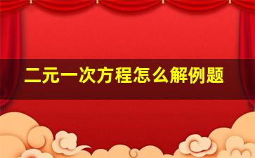 二元一次方程怎么解例题