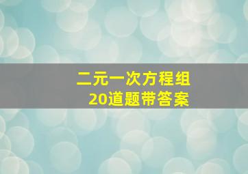 二元一次方程组20道题带答案