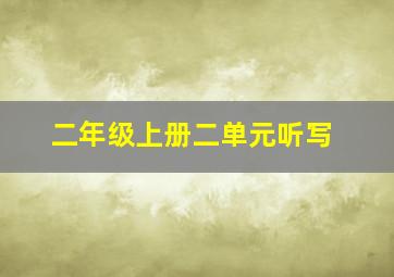 二年级上册二单元听写