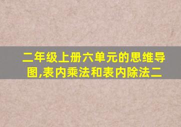 二年级上册六单元的思维导图,表内乘法和表内除法二