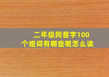 二年级同音字100个组词有哪些呢怎么读