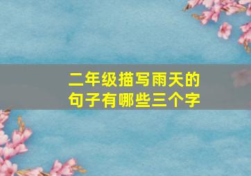 二年级描写雨天的句子有哪些三个字