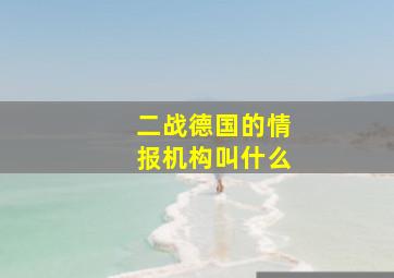 二战德国的情报机构叫什么