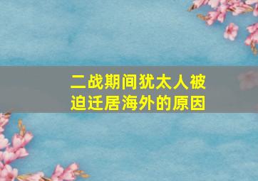 二战期间犹太人被迫迁居海外的原因