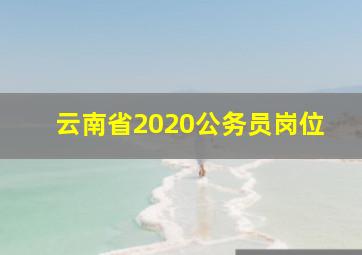 云南省2020公务员岗位