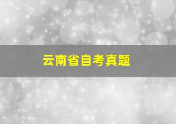 云南省自考真题