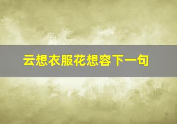 云想衣服花想容下一句