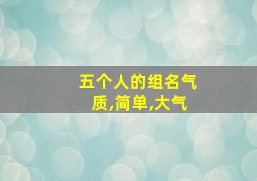 五个人的组名气质,简单,大气